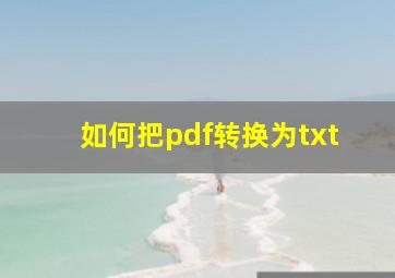 如何把pdf转换为txt