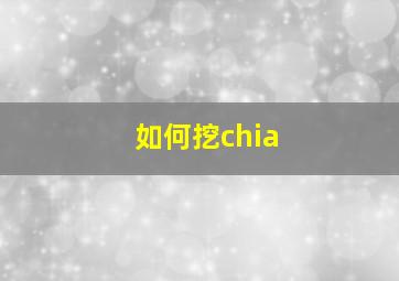 如何挖chia