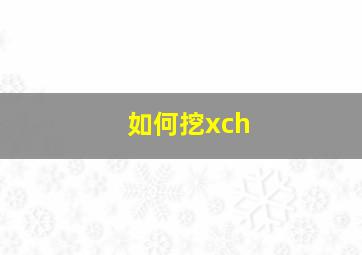 如何挖xch