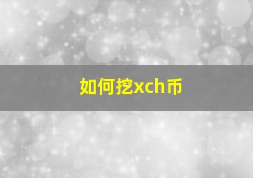 如何挖xch币