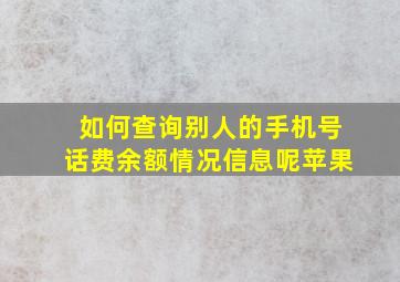 如何查询别人的手机号话费余额情况信息呢苹果