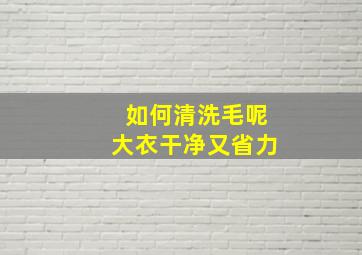 如何清洗毛呢大衣干净又省力