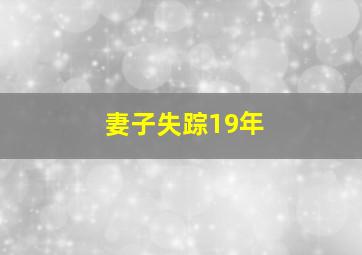 妻子失踪19年