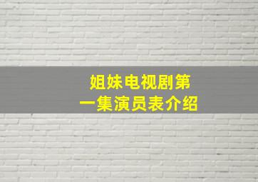 姐妹电视剧第一集演员表介绍