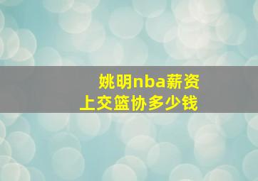 姚明nba薪资上交篮协多少钱