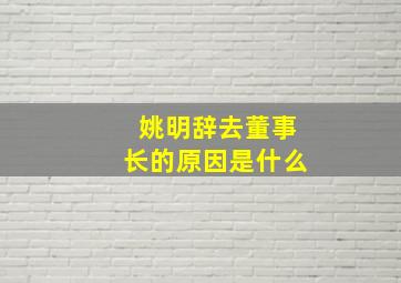 姚明辞去董事长的原因是什么