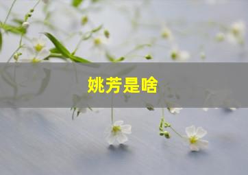 姚芳是啥