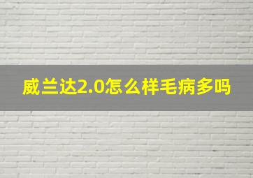 威兰达2.0怎么样毛病多吗