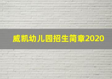 威凯幼儿园招生简章2020