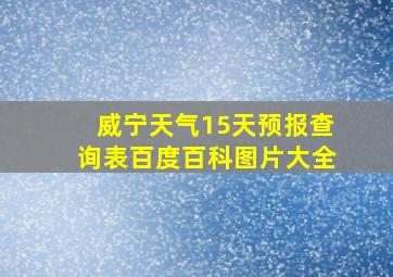 威宁天气15天预报查询表百度百科图片大全