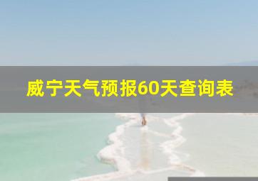 威宁天气预报60天查询表