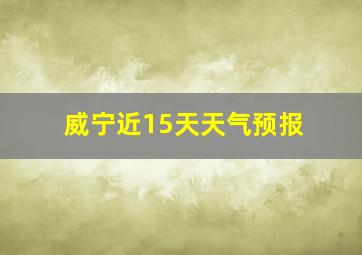 威宁近15天天气预报