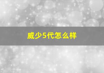 威少5代怎么样