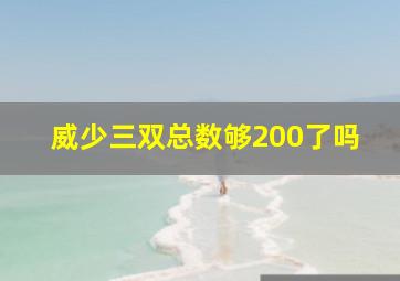 威少三双总数够200了吗