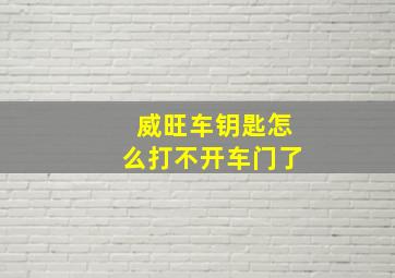 威旺车钥匙怎么打不开车门了