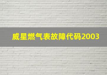 威星燃气表故障代码2003