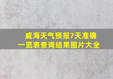 威海天气预报7天准确一览表查询结果图片大全