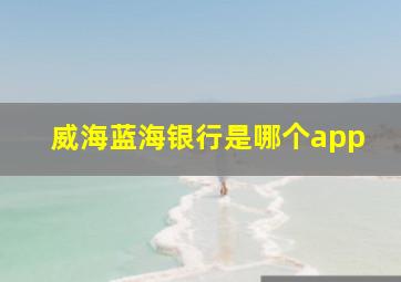 威海蓝海银行是哪个app