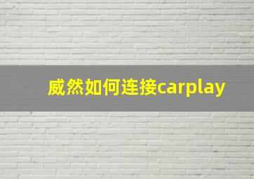 威然如何连接carplay