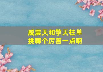 威震天和擎天柱单挑哪个厉害一点啊