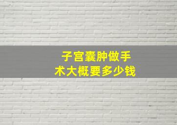 子宫囊肿做手术大概要多少钱