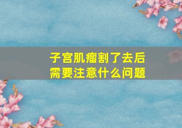 子宫肌瘤割了去后需要注意什么问题