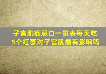 子宫肌瘤忌口一览表每天吃5个红枣对子宫肌瘤有影响吗