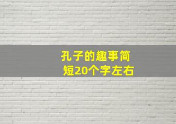 孔子的趣事简短20个字左右