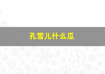 孔雪儿什么瓜