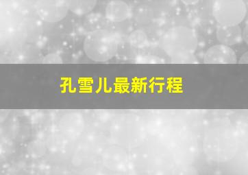 孔雪儿最新行程