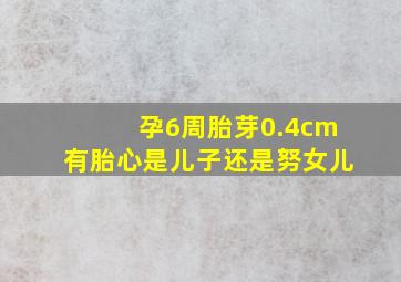 孕6周胎芽0.4cm有胎心是儿子还是努女儿