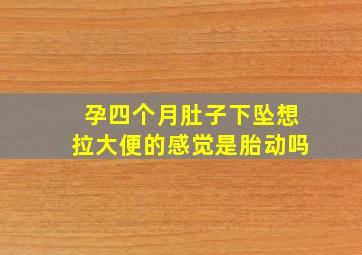 孕四个月肚子下坠想拉大便的感觉是胎动吗