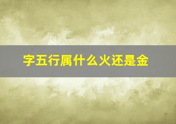 字五行属什么火还是金