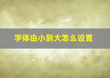 字体由小到大怎么设置