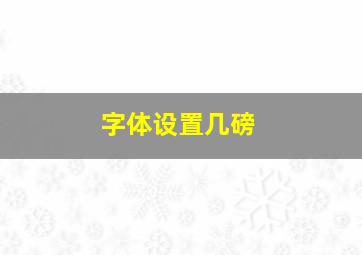 字体设置几磅