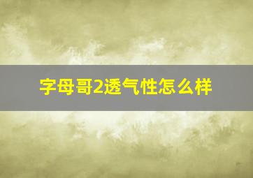 字母哥2透气性怎么样