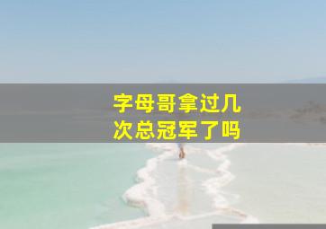 字母哥拿过几次总冠军了吗