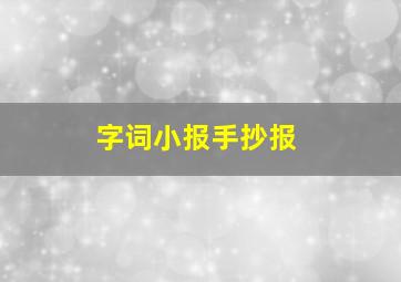 字词小报手抄报