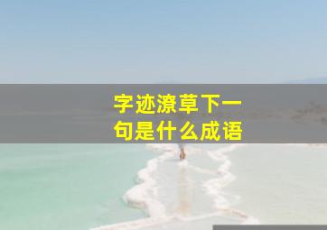 字迹潦草下一句是什么成语