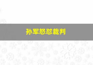 孙军怒怼裁判