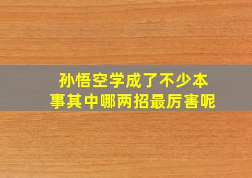 孙悟空学成了不少本事其中哪两招最厉害呢