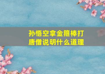 孙悟空拿金箍棒打唐僧说明什么道理