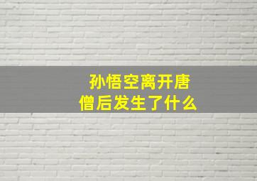 孙悟空离开唐僧后发生了什么