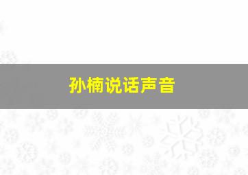 孙楠说话声音