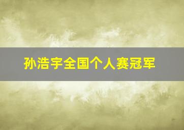 孙浩宇全国个人赛冠军