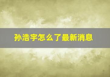 孙浩宇怎么了最新消息