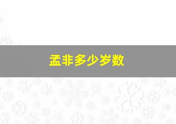 孟非多少岁数