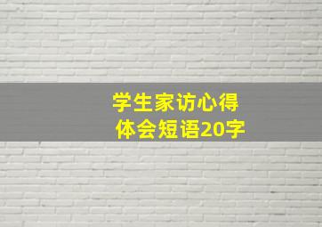 学生家访心得体会短语20字