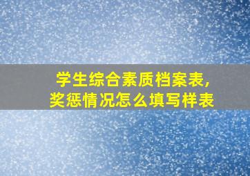 学生综合素质档案表,奖惩情况怎么填写样表