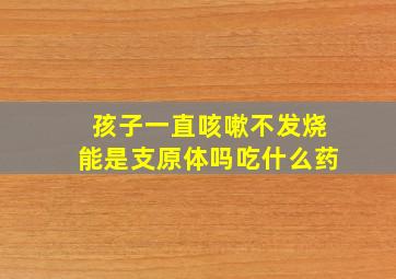 孩子一直咳嗽不发烧能是支原体吗吃什么药